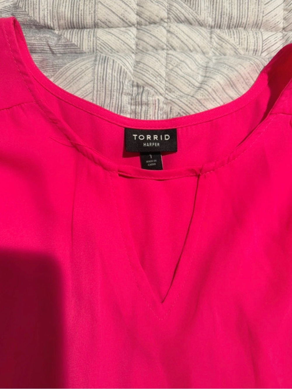 torrid Hot Pink Harper V-Neck Sleeveless Blouse